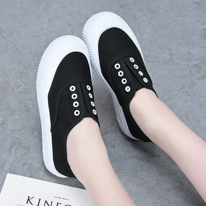 2024 Spring/Summer New Canvas Women\'s Shoes Candy Color Breathable Upper Soft Sole Canvas Shoes 35-40