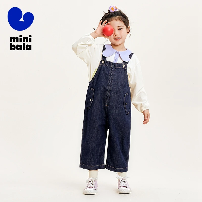 Mini Bala Pants Girls Suspender Pants 2024 Spring New Arrival Baby Slimming Children Long Pants