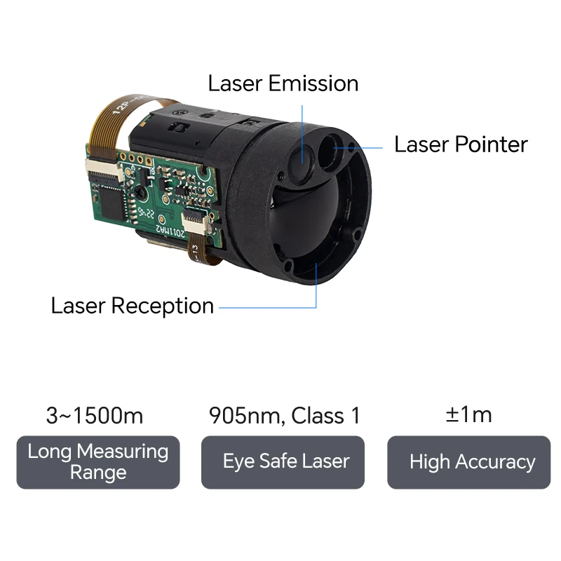 TC25 1500m Analog RS485 Laser Rangefinder Distance Measuring Sensor With Laser Pointer Laser Range Finder Module