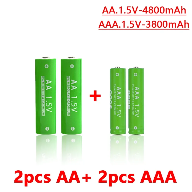 Aaa and aa battery chargers 4800mAh 1.5V aa+aaa rechargeable alkaline clock mouse toy batteries Pilas recallables aa y aaa