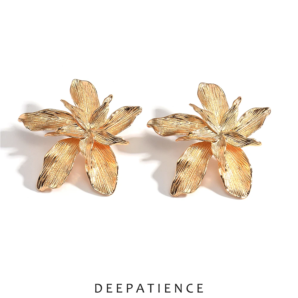 

DEEPATIENCE Classic Piercing Earring Double Layered Flower Earrings Popular Women's Accessories Wholesale Trendy Jewelry