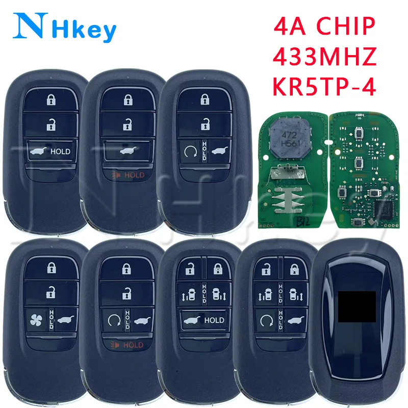 

NHkey FCCID: KR5TP-4 4A чип 433 МГц внедорожник дистанционный ключ для Honda Civic CR-V Accord HRV FIT XRV ZRV Odyssey Pilot 2022 2023 2024