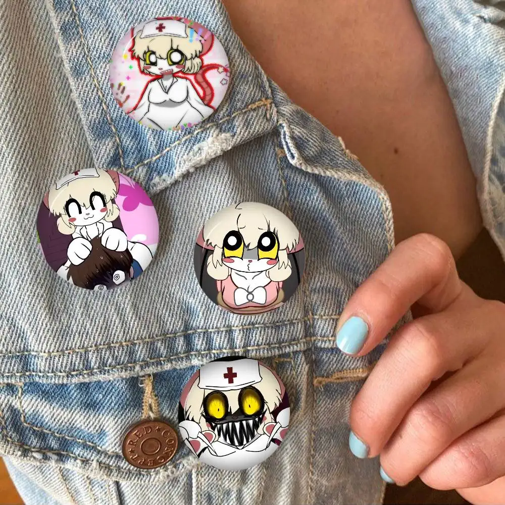 Horror Game Pins Cute Girls Brooches Exquisite Tinplate Badge Backpack Terrible Mouse Decor Jewelry Lorna Accessories Gifts