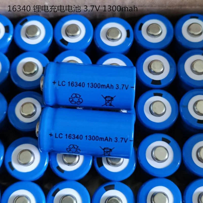 Baterías recargables de iones de litio de 3,7 V, 1300mAh, 16340 CR123A, para linterna LED, lápiz láser, batería 16340 CR123A, Pilas Bateria