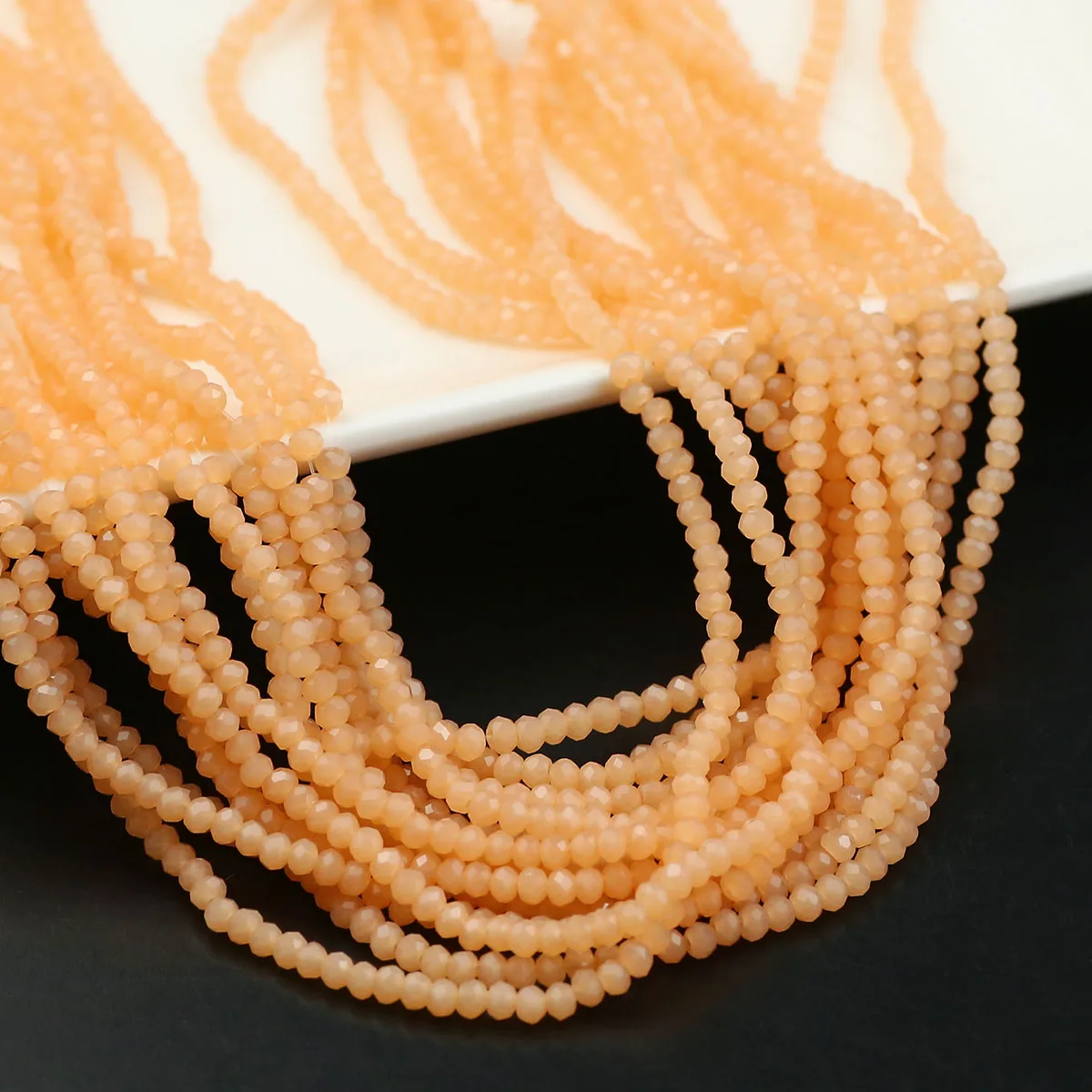 2.5mm Flat Round Solid Color Orange Acrylic Faceted Austrian Crystal Loose Beads for Jewelry Making Bracelets DIY Accessories