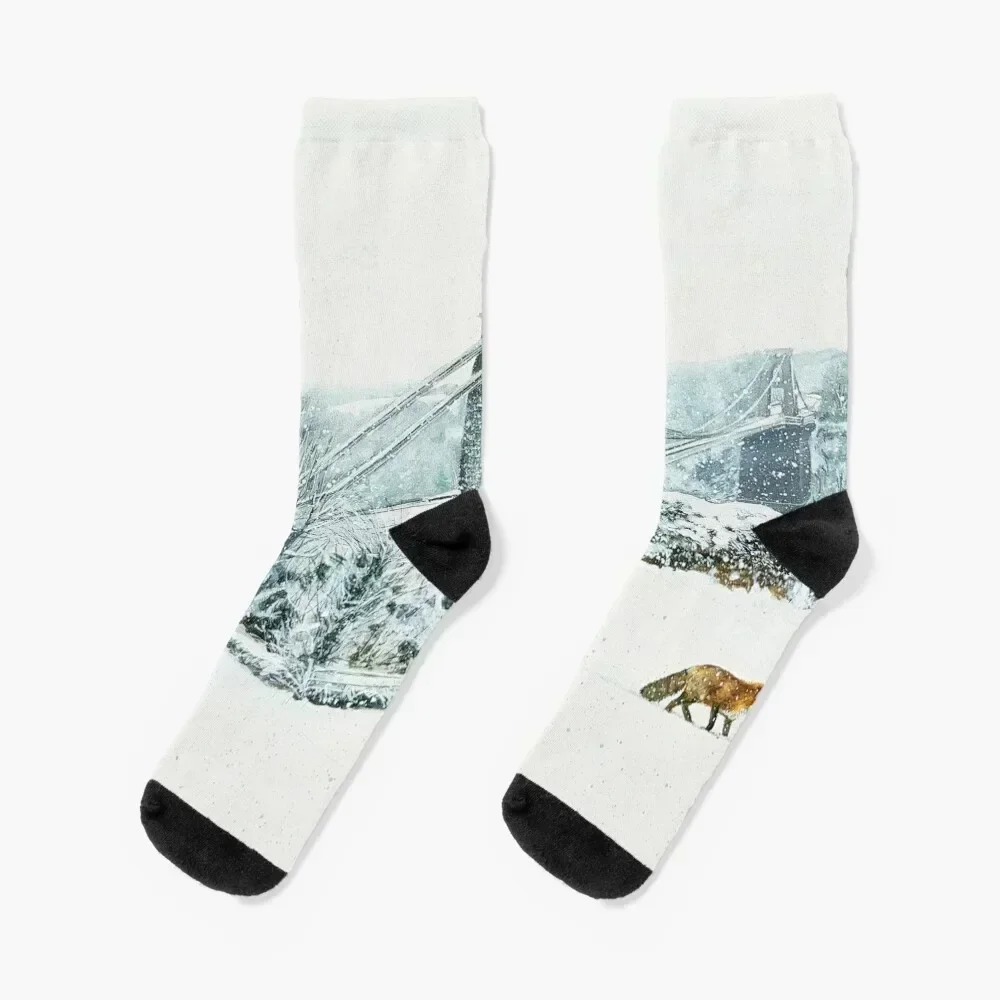 

A walk home in the snow Socks Run winter funny gifts moving stockings Ladies Socks Men's