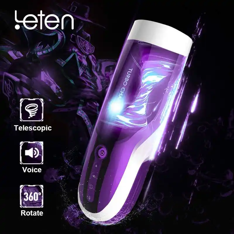 Leten Male Masturbator Japanese AV Star Vagina Model,Thrusting Rotation Piston Moaning Sex Machine Toys For Men