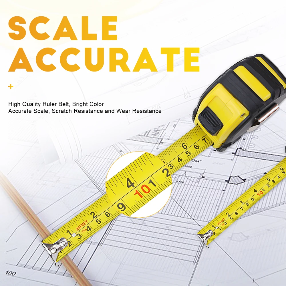 BESTIR Misura di nastro 3M 5M 7.5M Nastro metrico Righello Centimetro 10Ft 16Ft 25Ft Strumento di misurazione Righello metrico e piedi