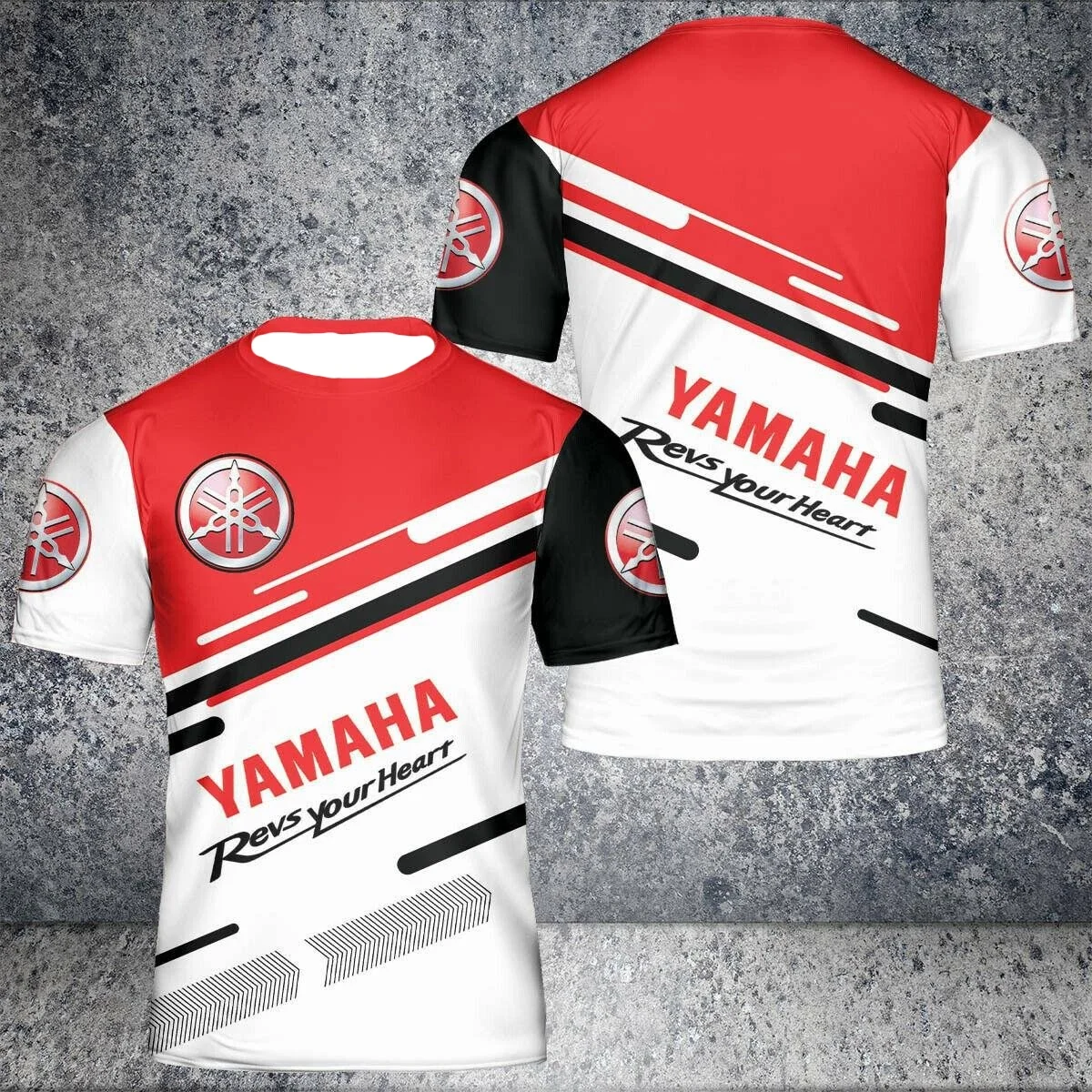 

2025 Men And Women Motorcycle Casual Loose Short Sleeved Summer Hot Selling Breathable Quick Drying Yamaha Printed Short Sleeved