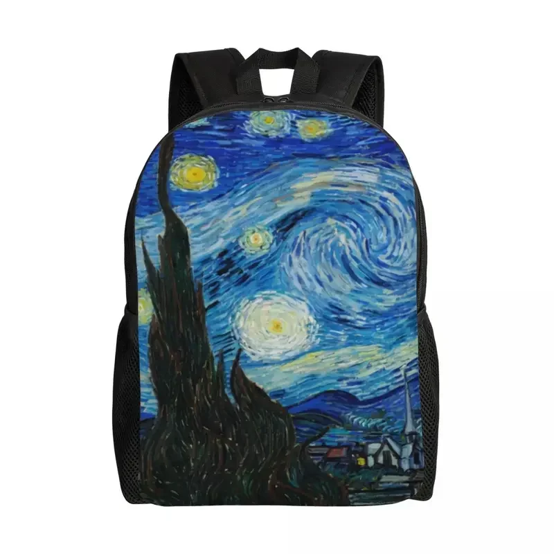 Customized Vincent Van Gogh Starry Night Laptop Backpack Women Men Bookbag for School College Student Oil Painting Art Bags