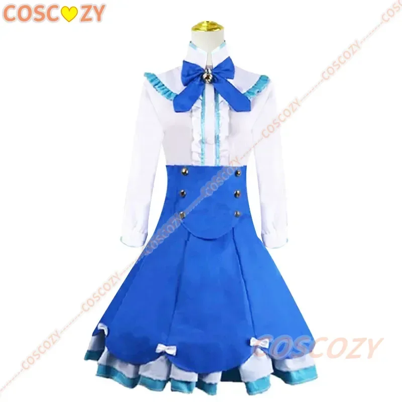 Costume Cosplay alla vaniglia parrucca rosa Anime Nekopa Cat Girls Women Lolita Dress uniforme Sexy Halloween Party Blue Dress Set