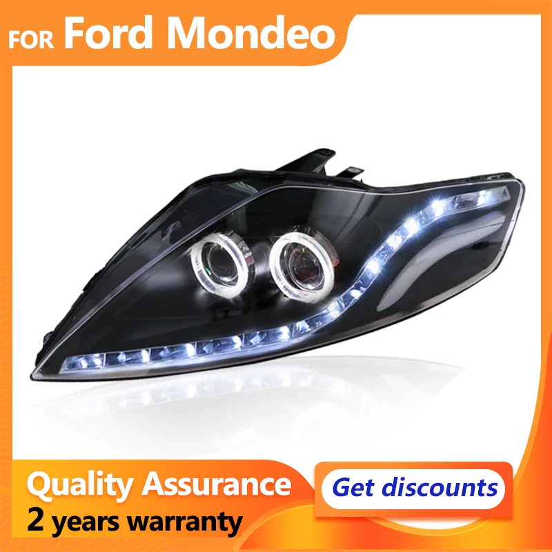 For Ford Mondeo 2007-2012 LED Headlights For Ford Fusion Head Lamp LED DRL H7 D2H Angel Eye Bi Xenon Beam Dynamic turn signal