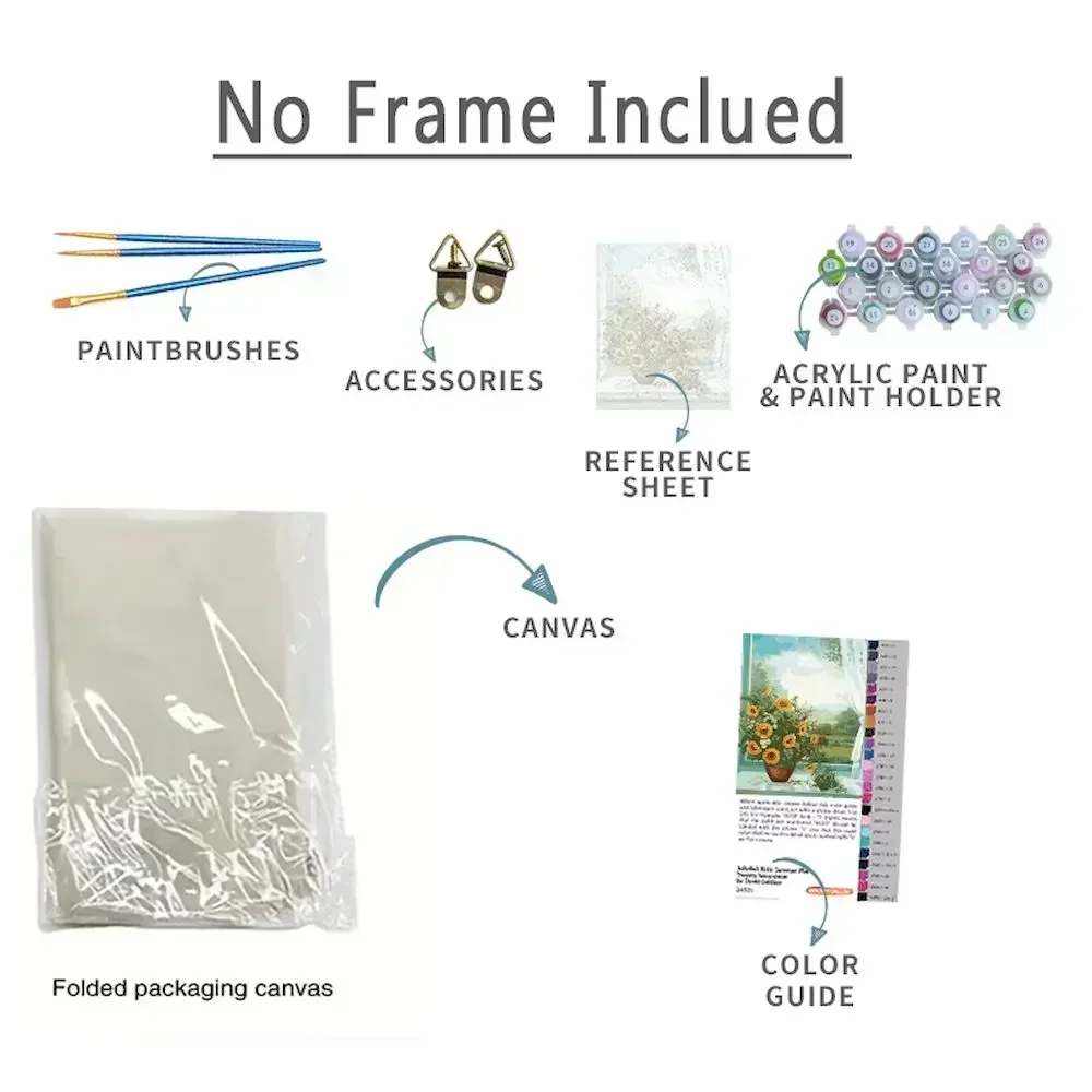 1pc frameless Paint By Numbers For Adults Flowers DIY HandPainted Oil Painting Landscape Picture Home Wall Decor Gift