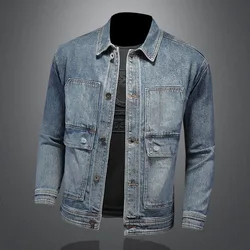 2023 Spring and Autumn New Fashion Trend Retro Denim Jacket For Men Casual Loose Comfortable High Quality Plus-Size Jacket M-4XL