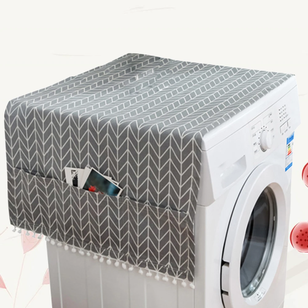 

Breathable Washing Machine Cover Gray Arrow Nordic Style Dust Protector Laundry Room Use Refrigerator Cover Cloth 55x130cm
