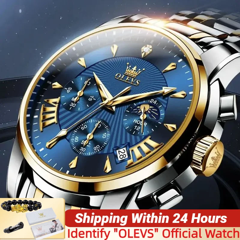 

Часы OLEVS для мужчин, классические часы для свиданий, делового платья, роскошные водонепроницаемые светящиеся мужские наручные часы, аналоговые мужские часы из нержавеющей стали