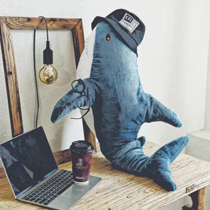 

45/60/80cm Cute Shark Plush Toy Soft Stuffed Speelgoed Animal Reading Pillow for Birthday Gifts Cushion Doll Gift