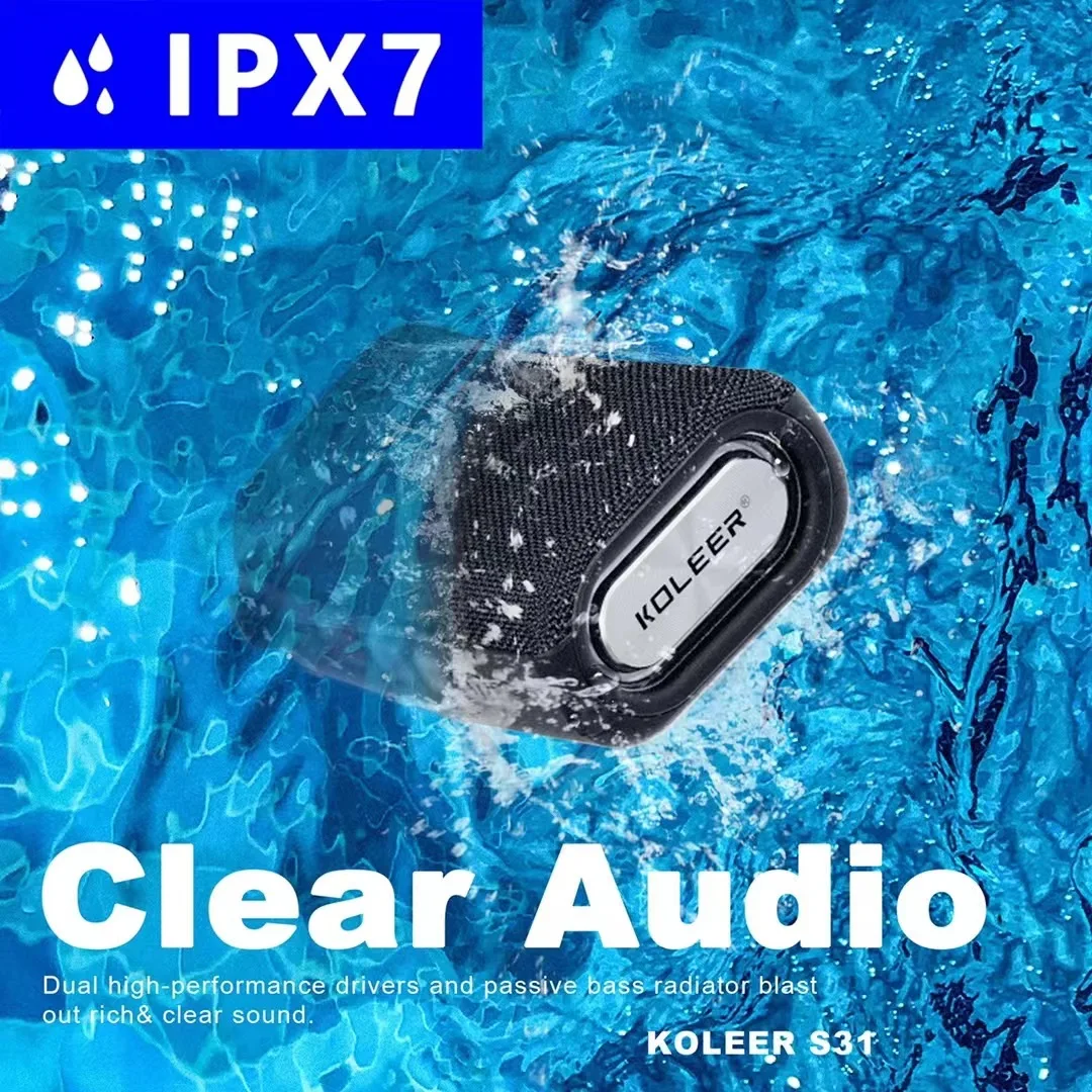 

KOLEER S31 Waterproof Bluetooth Speaker IPX7 Wireless Bass Mini Portable Subwoofer Soundbar Box Caixa De Som Altavoz Speaker