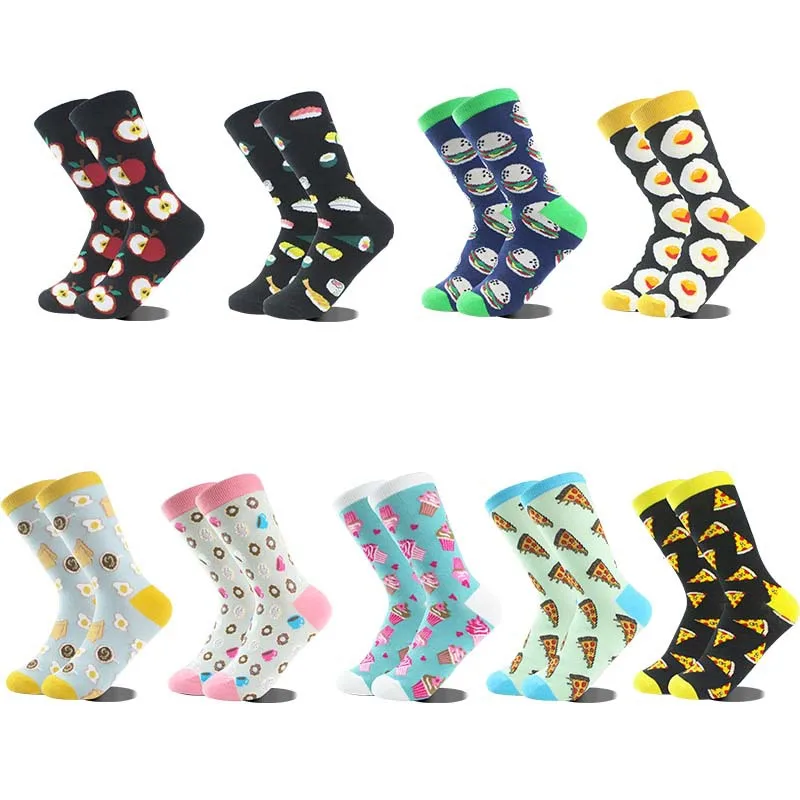 New Socks Female Spring Creative Dessert Food Pattern Cute High Appearance Level Mid-tube Socks Cotton Casual Girl