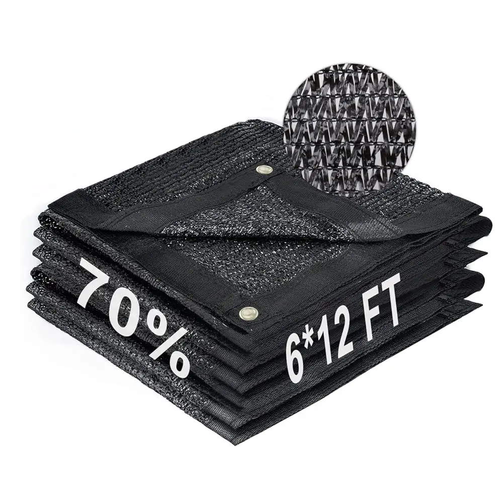 LOVE STORY 8x20FT 70% Black Shade Cloth Sun Shade Net with Grommets Sunblock Net Mesh Tarp for Garden,Plants Cover,Greenhouse