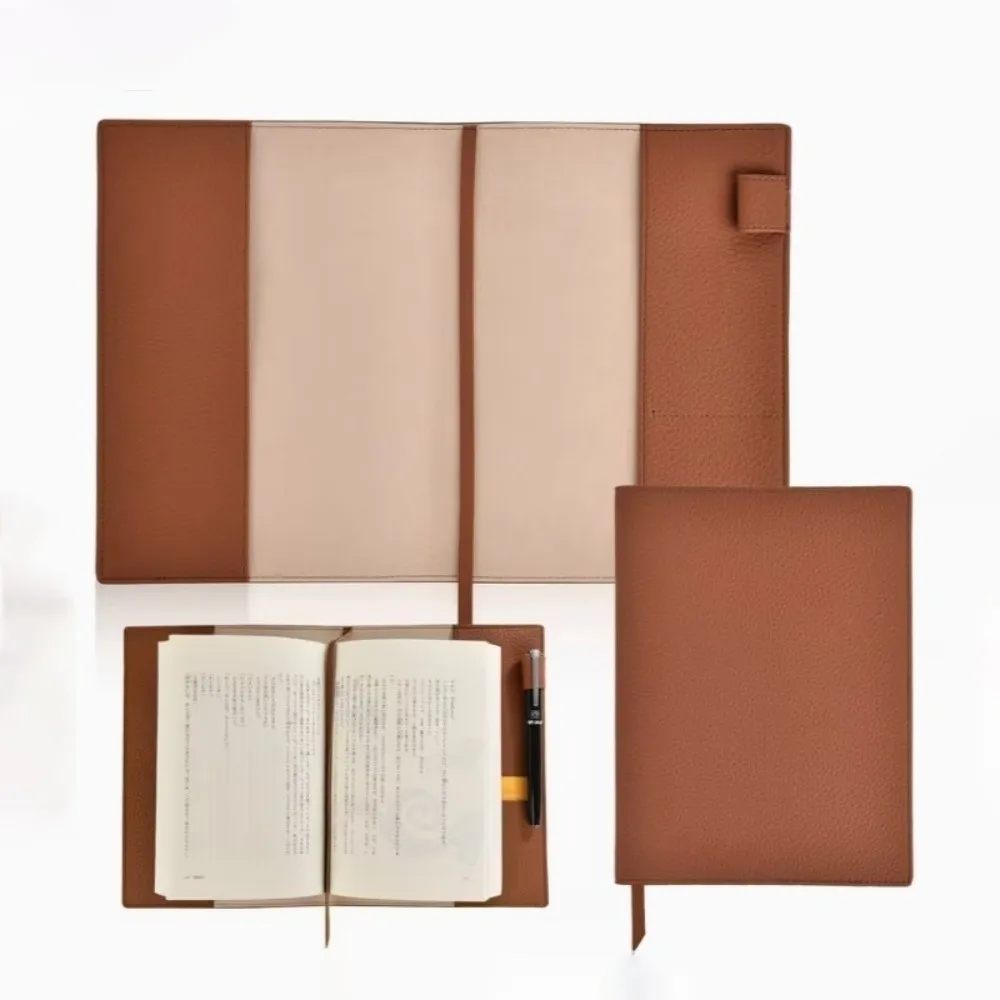 Simple A5 Notebook Cover PU Leather Replaceable Book Protective Cover Solid Color Notebook Leather Cover Home Office Use image 4