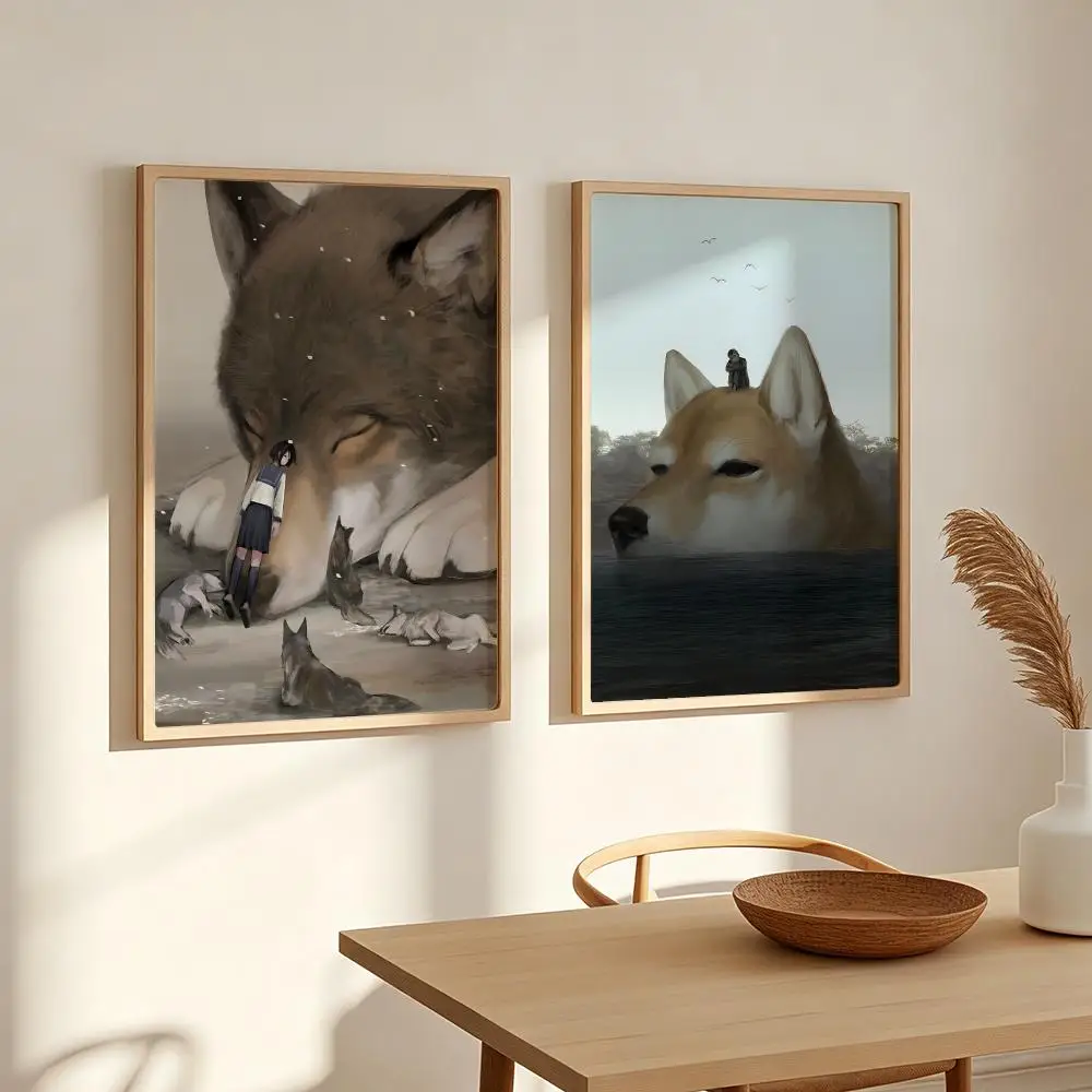 Lonely Healing Monokubo Painting Calligraphy Gallery-Quality Canvas Art Poster Chic Neutral Wall Painting for Home Decor