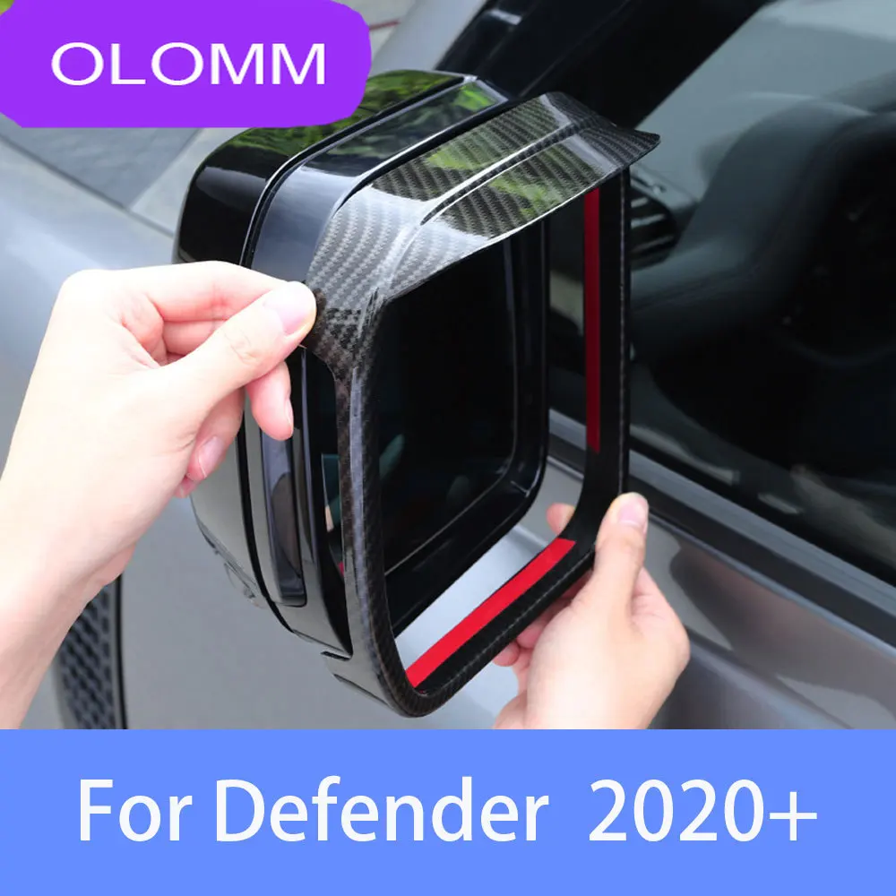 Suitable for 2020-2026 Land Rover Defender cars ABS reverse rearview mirror, rain eyebrow rearview mirror, rain cover
