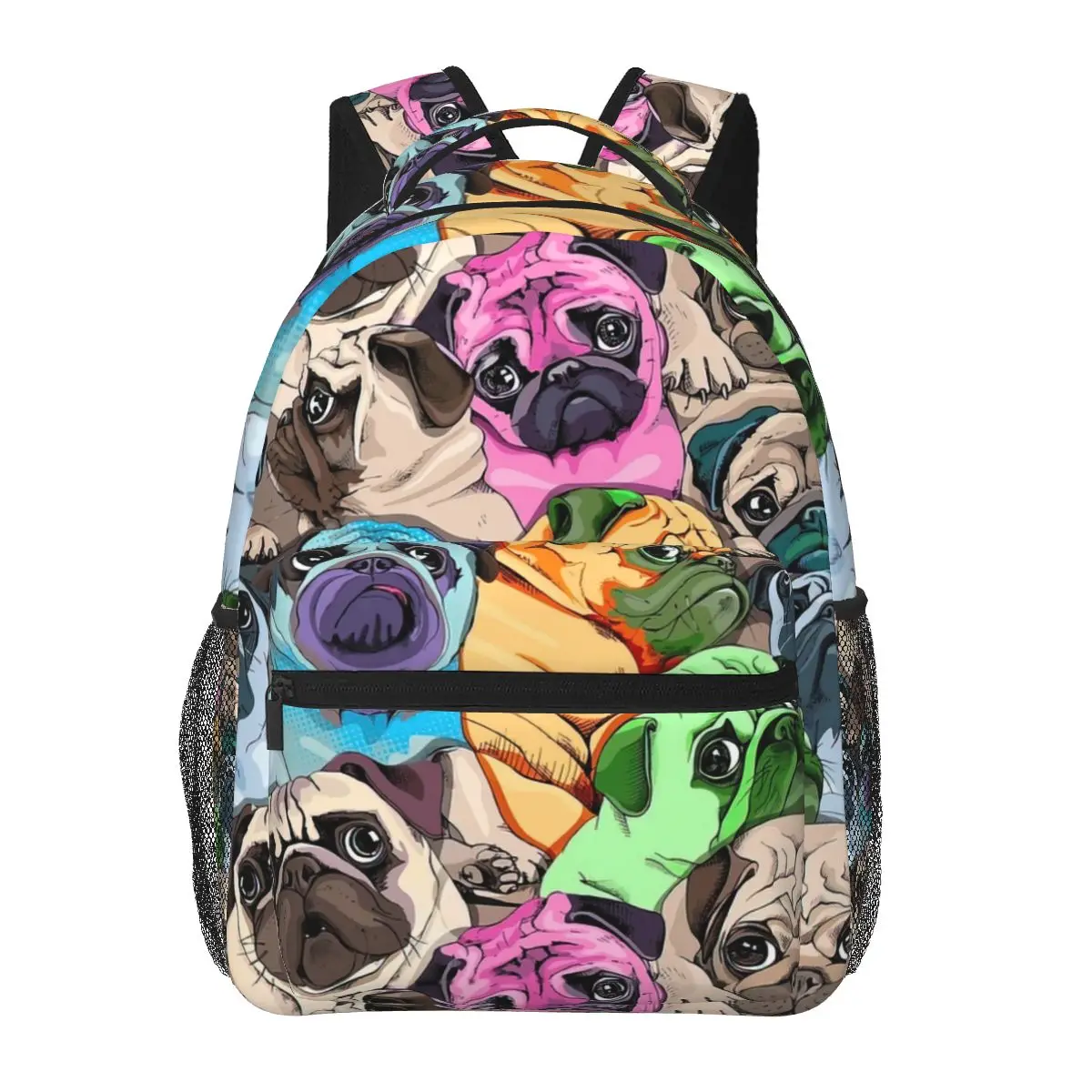 

Color Pug Dog Backpack for Girls Boys Travel RucksackBackpacks for Teenage school bag