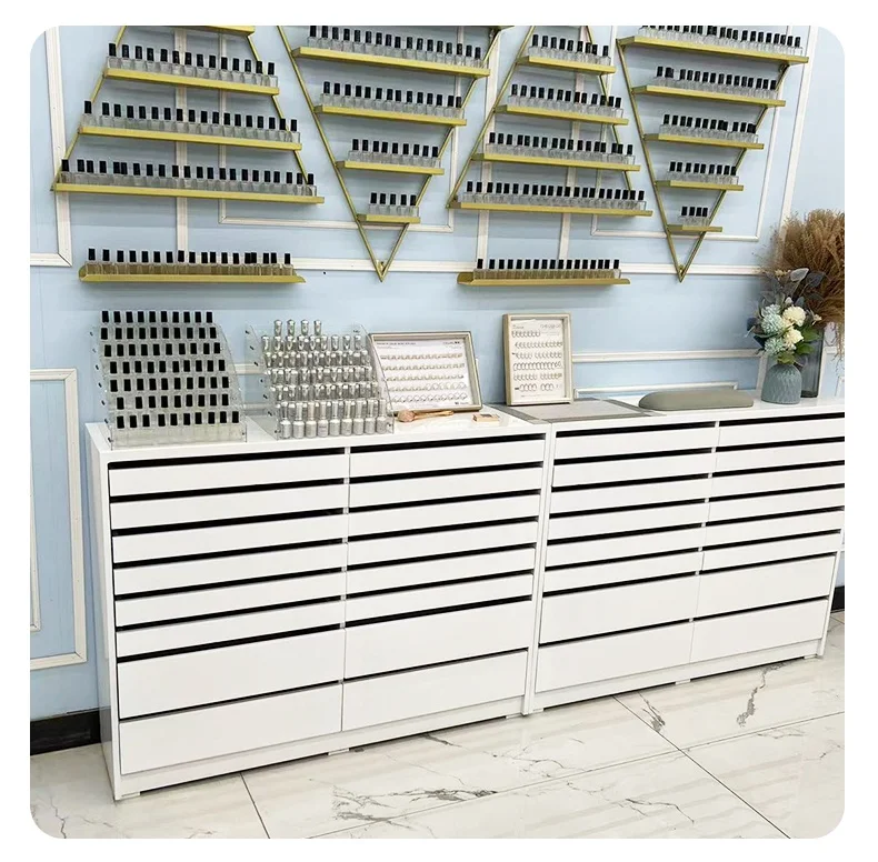 Beauty Factory Price Nail Polish Color Board Nail Salon Display Cabinet Floor-standing Cabinet for Sale