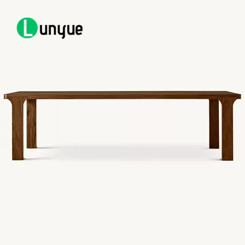 Modern Italian Style Natural Wood Grain Dining Table Set with 8 Chairs Luxury Oak Rectangular Table for Home Dining Room