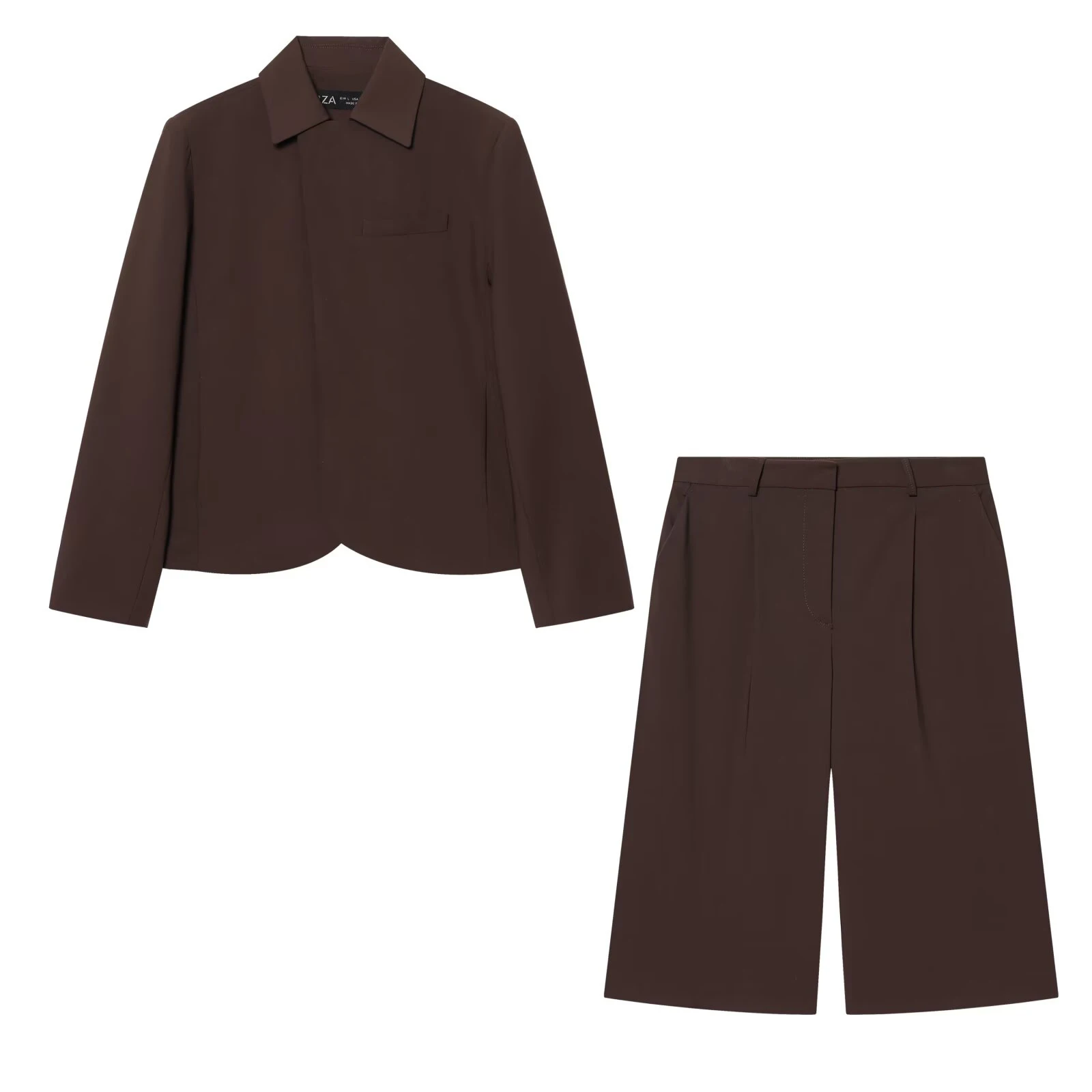 Ensemble tailleur-short pour femme, style européen et américain, nouvelle collection printemps 2026, veste croisée à col plat