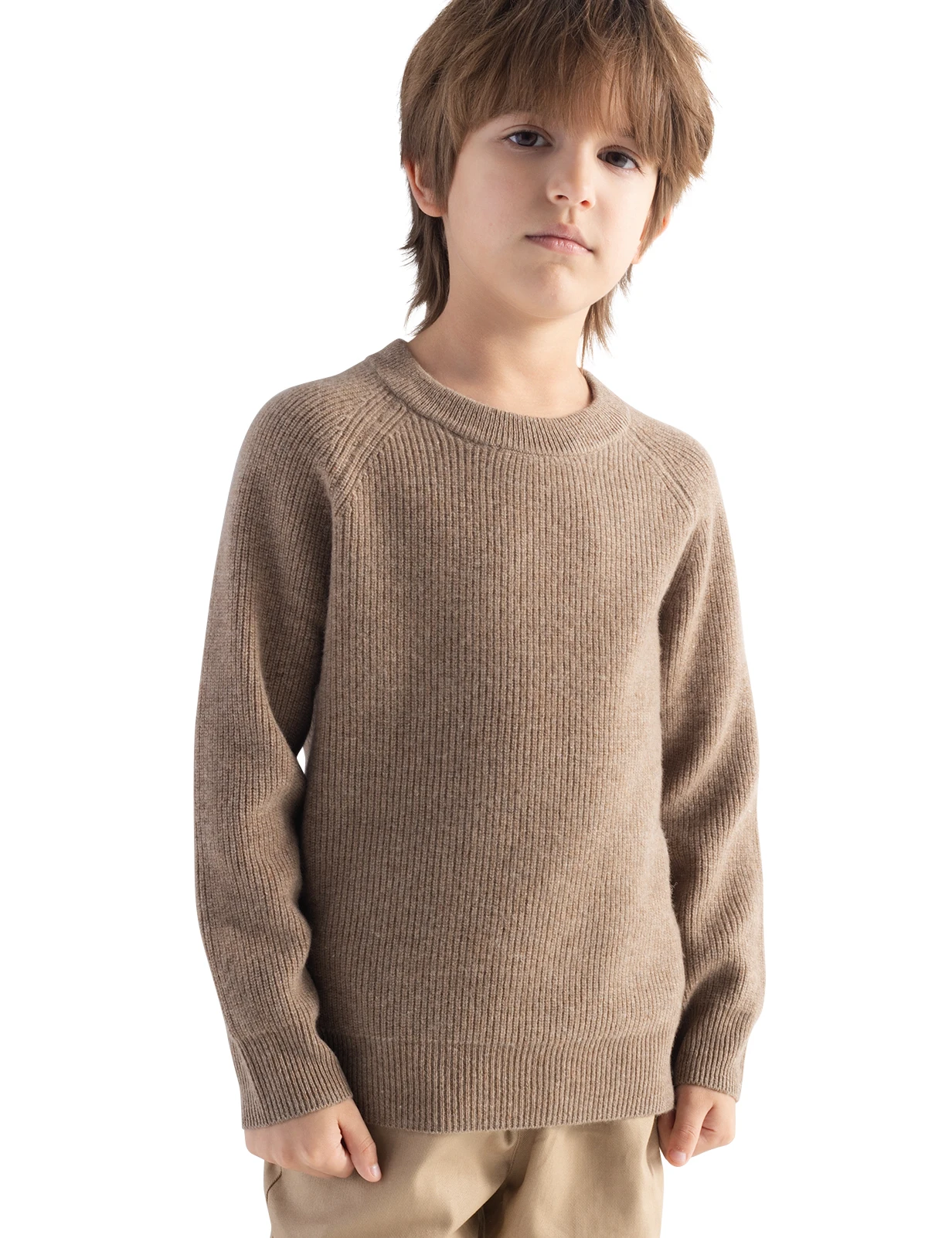 

Boys Girls 100% Merino Wool Sweater Fall Winter Kids Mock Neck Long Sleeve Seamless Pullovers Children Top Child Woolen Sweaters