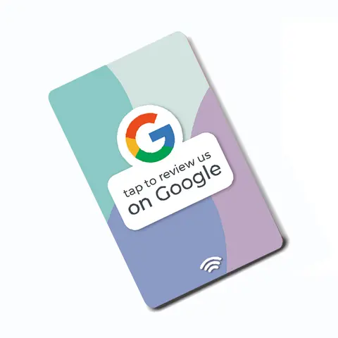 NFC 구글 검토 카드, 안드로이드 및 아이폰 탭, 소셜 비즈니스 검토 카드 작성