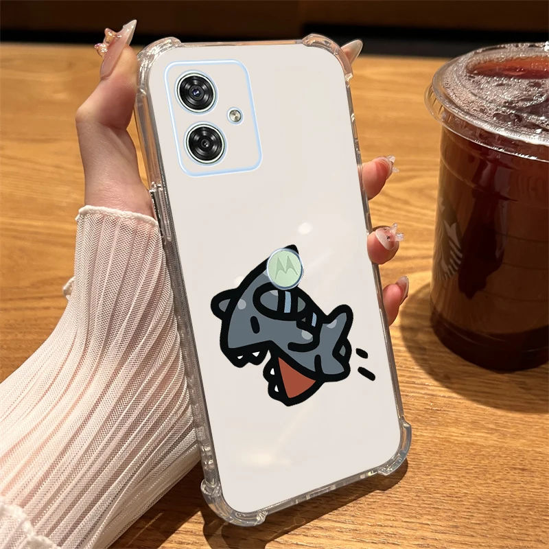 G54 Cute Cartoon Transparent Phone Case For Motorola Moto G54 G42 G24 G20 G30 G84 G73 G72 G52 G9Plus G14 G13 G53 G82 G32 Cover