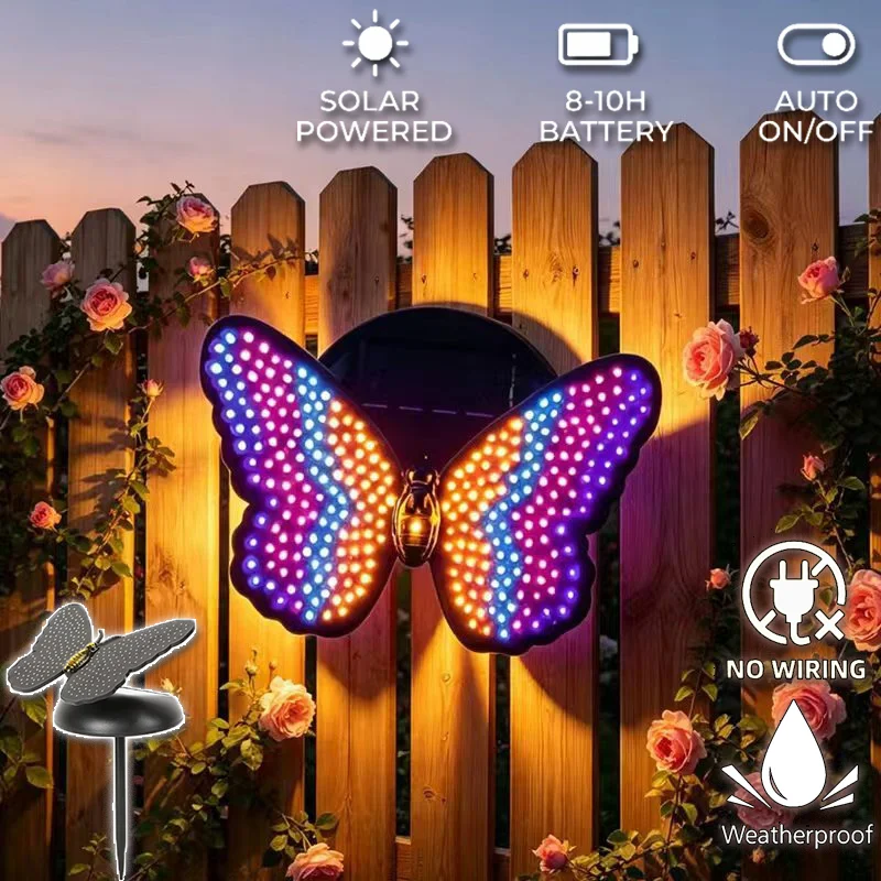 luz-de-parede-solar-em-formato-de-borboleta-a-prova-d'agua-decoracao-artistica-para-cercas-jardim-gramado-quintal-patio-e-varanda