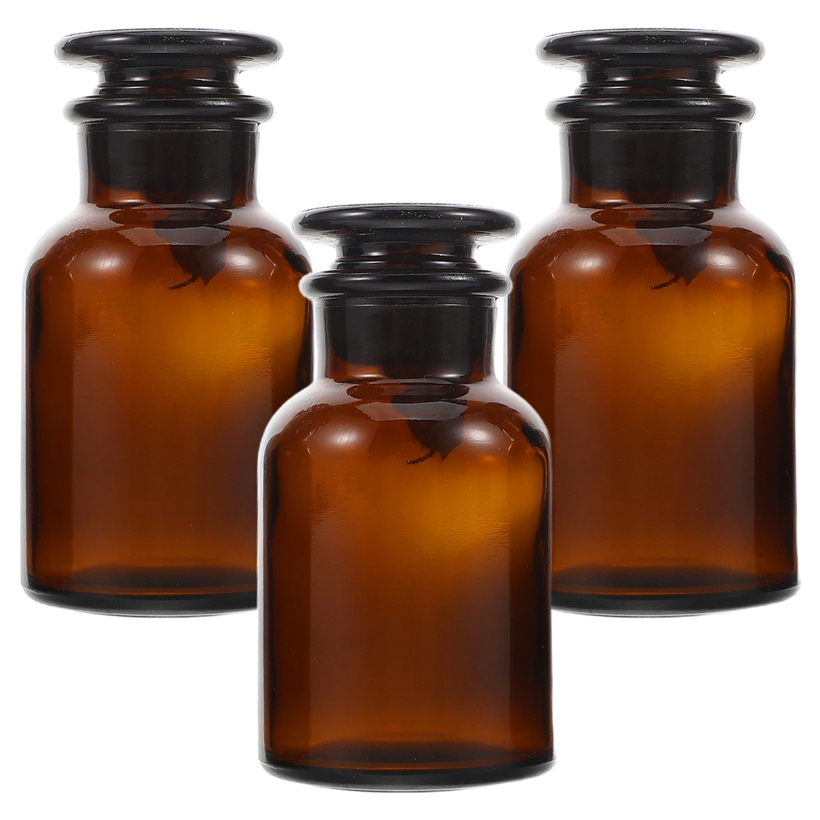 

3Pcs Amber Glass Reagent Bottles Airtight Seal Dropper Lab Grade Chemical Container Sample Containers Uv Protection