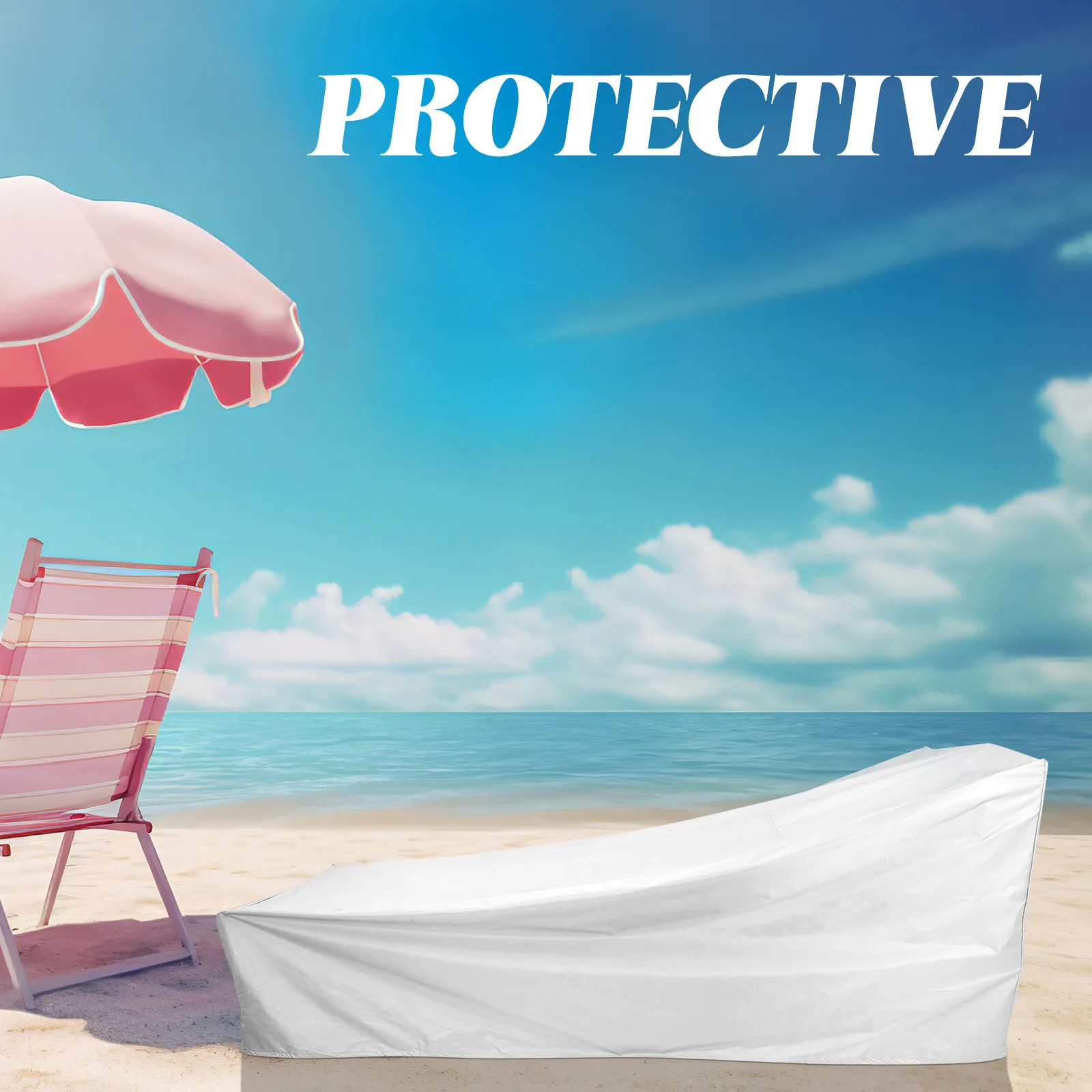 All Season Sun Lounger Cover Oxford Fabric Waterproof Wind Resistant for Patio Recliner Chairs Easy Fit Foldable Storage Lounger