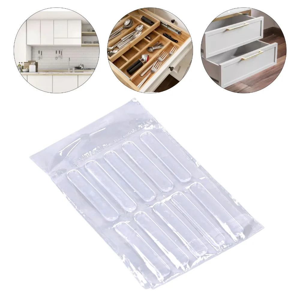 50pcs Adhesive Self-Adhesive Cabinet Door Bumpers Waterproof Extra Long Door Pads Anti Slam Bumpers For Handle