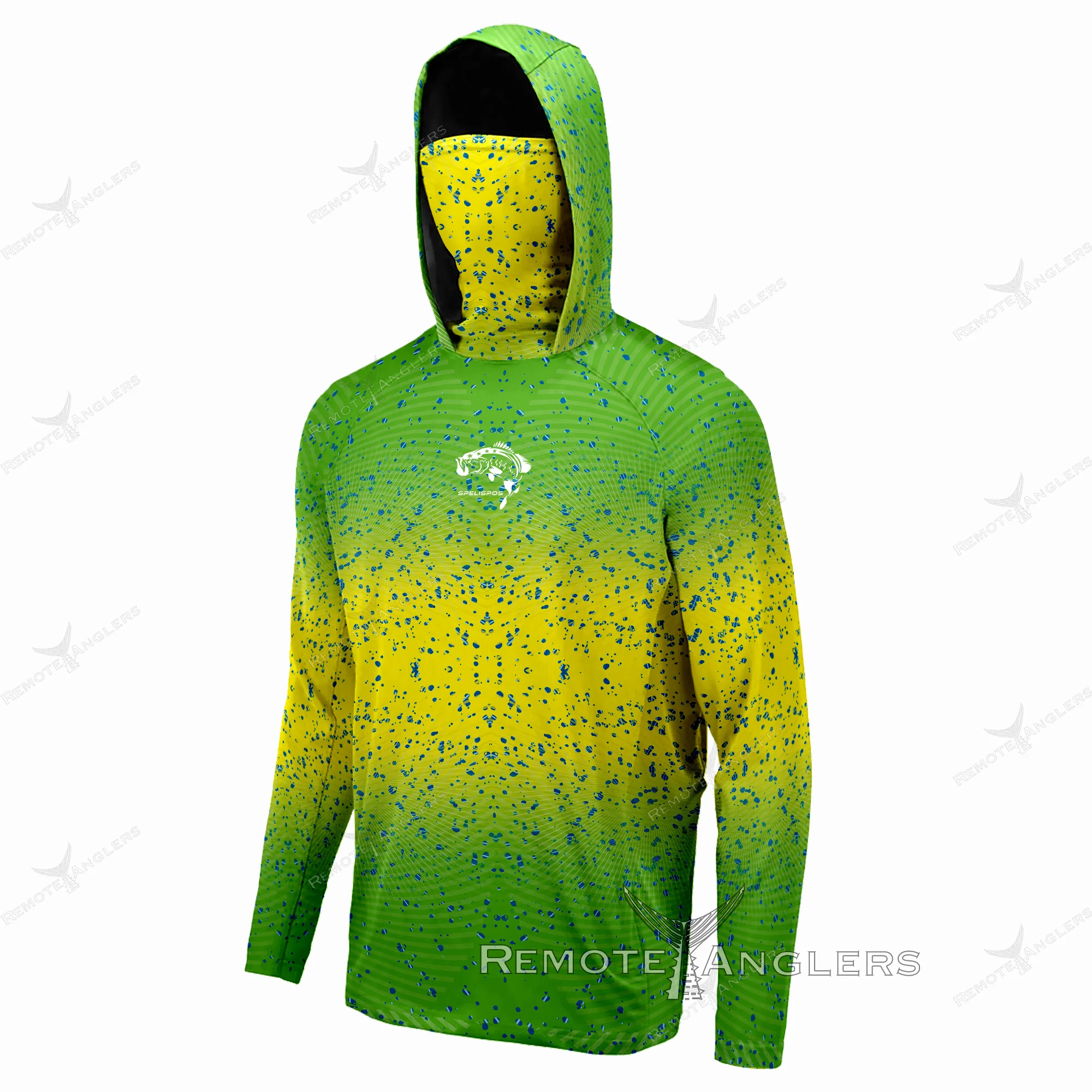 

SPELISPOS Men Fishing Clothing Hoodie Sunscreen UPF50+ Quick Dry Long Sleeve Face Cover Fishing Shirt Breathable Camisa De Pesca