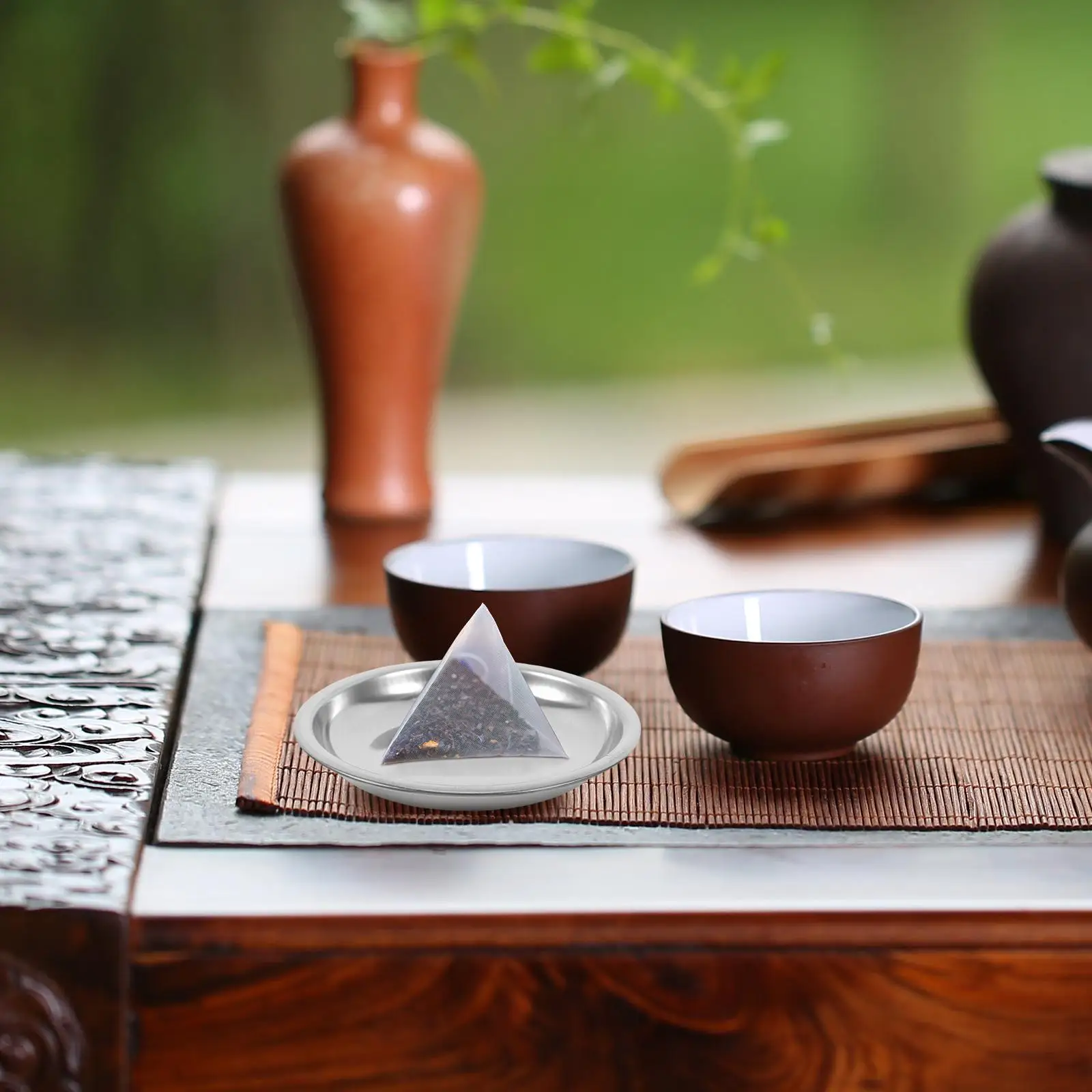 12 قطعة كيس شاي الصحن الفولاذ المقاوم للصدأ ganizer صينية تخزين الحاويات كيس شاي صغير طبق صواني الشاي كيس شاي حامل الشاي تخدم