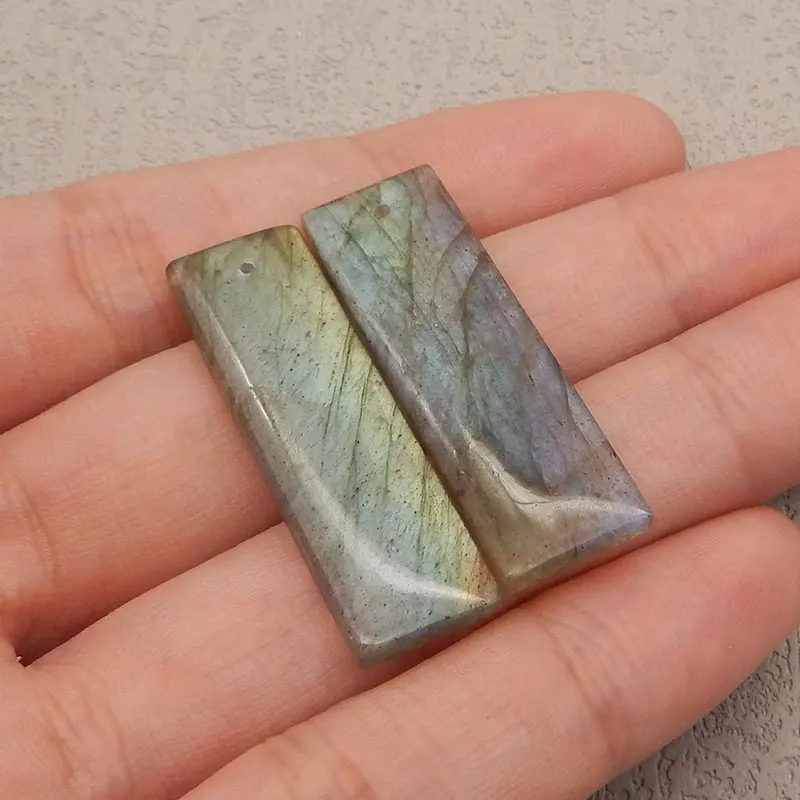 Natural Stone Labradorite Earring Beads for Women, Natural Gemstone Earring Beads for Jewelry Making