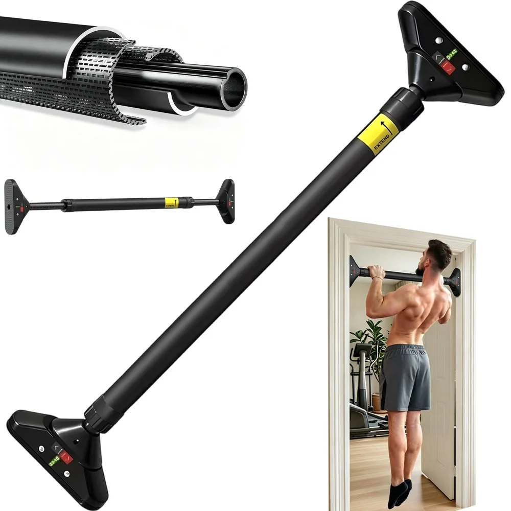 Heim-Klimmzugstange für Türrahmen, Schlafzimmer-Klimmzugstange, 200 kg Tragkraft, schraubenloses Design |   75-94cm Teleskopierbar, Sicher, Rutschfestes Design, Geeignet für Heimfitness, Krafttraining