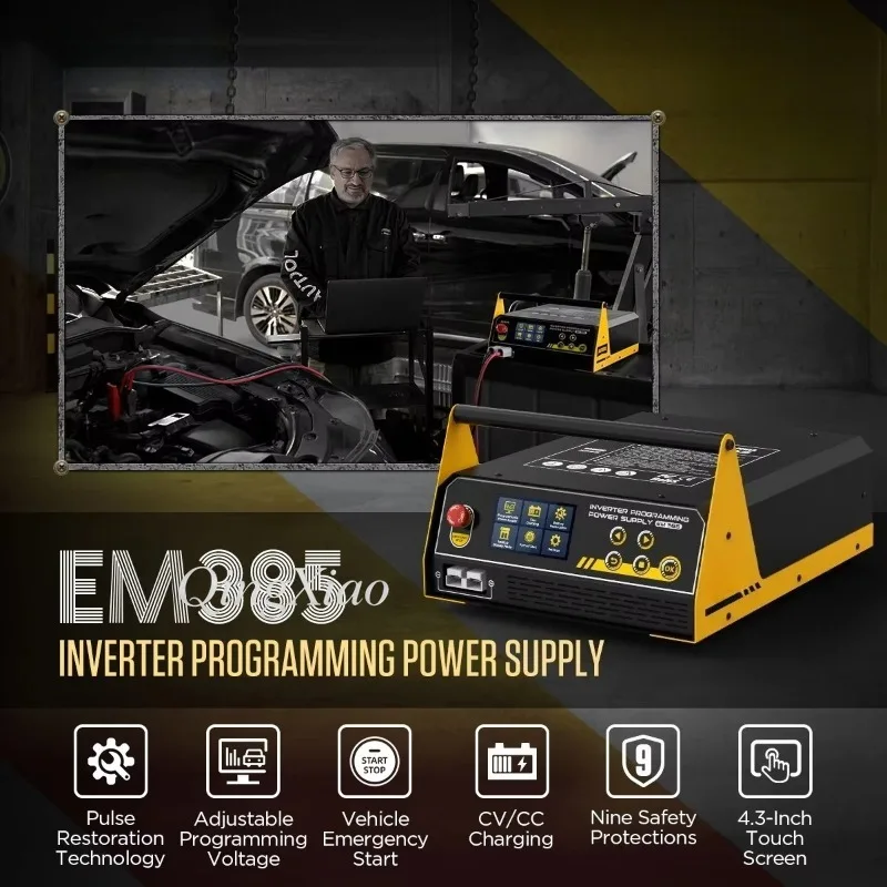 EM385 Automotive Inverter Programming Power Supply Smart Voltage Stabilizer For Lithium & Lead-Acid Battery Charging Efficient