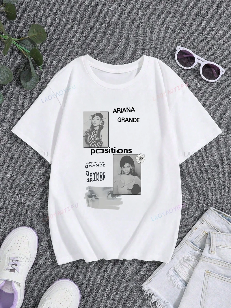 

ARIANA GRANDE Poster Printed Women's Shirt, Fans Everyday Street Wear, Retro Fashion Casual Short-sleeved Women's Cotton T-shirt