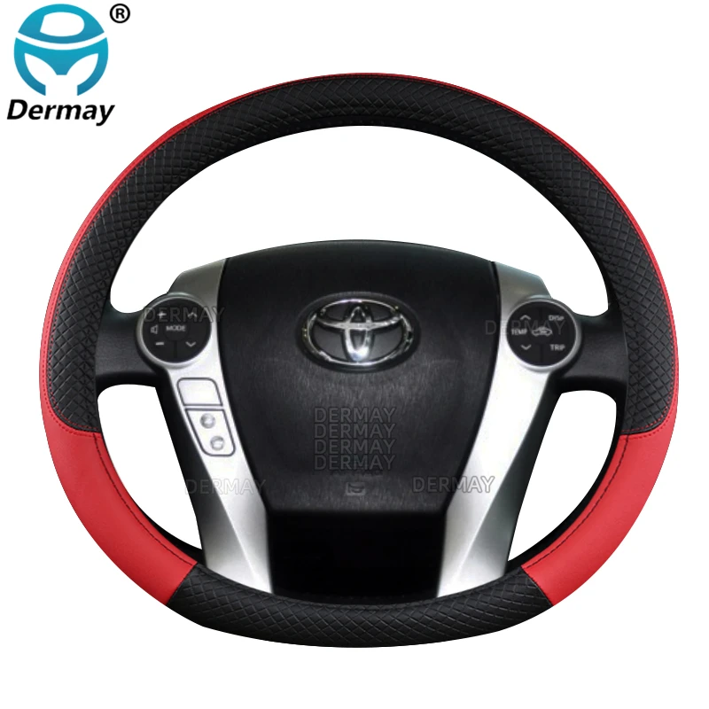 for Toyota Prius 30 20 Prius V Prius C Prius Prime Car Steering Wheel Cover PU Leather Non-slip Auto Accessories