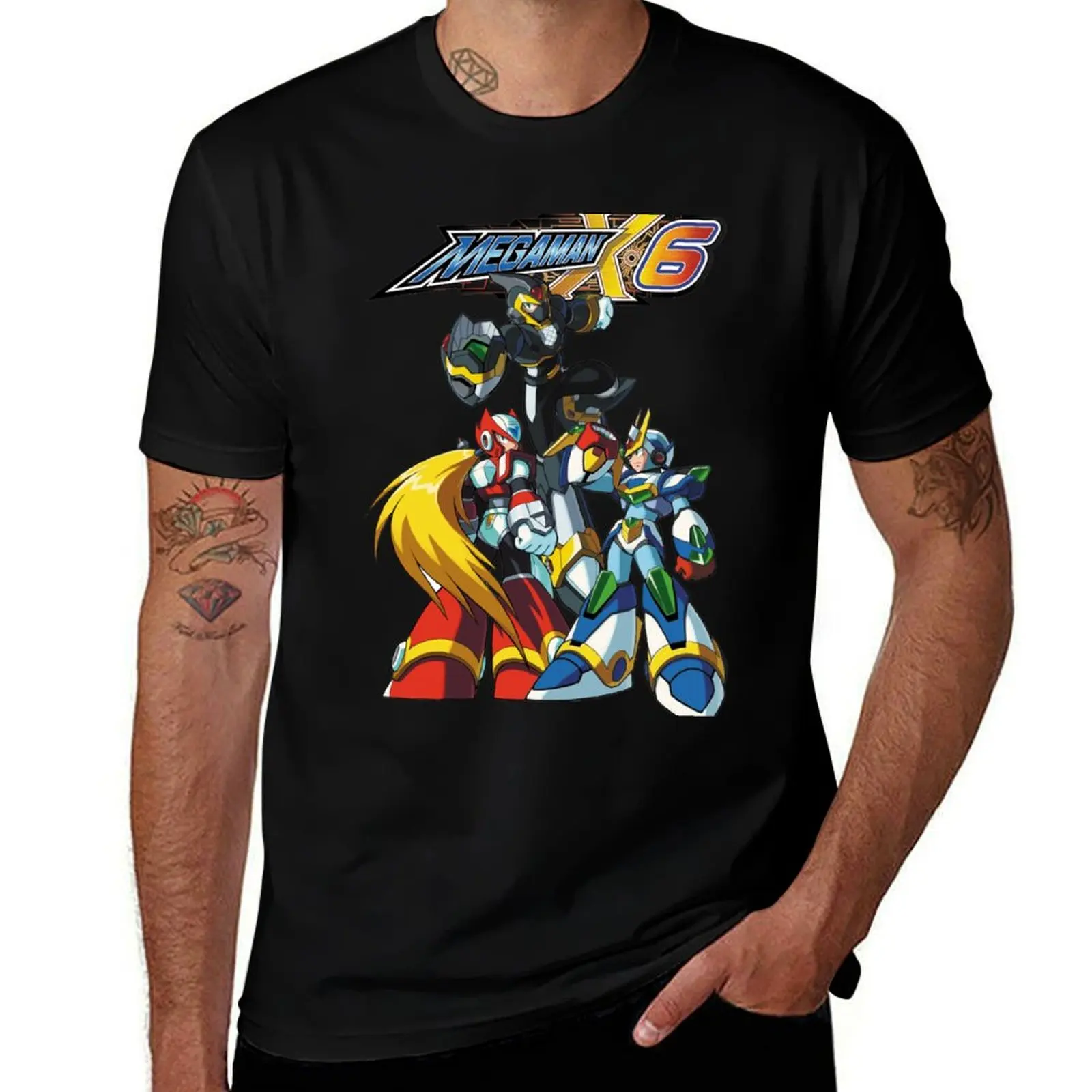 Mega Man X6 T-Shirt Casual Simple Design Short Sleeve Shirt T-Shirt
