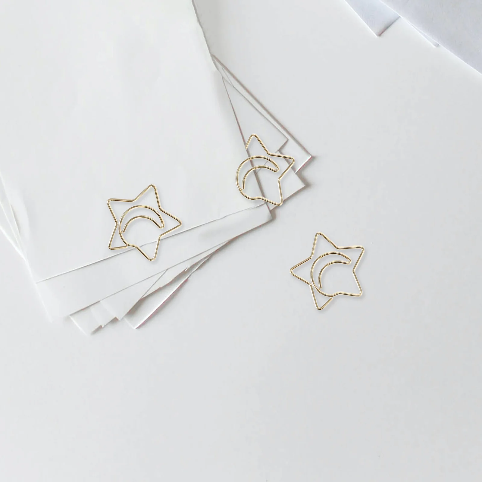 60pcs Star Moon Paper Clips Bookmarks Small Paper Clips For Office Files Homework Stationery Supplies Decorative Desk