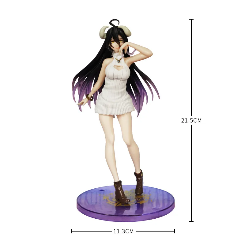 21cm Overlord Albedo Anime Figure Woolen Dress Albedo Action Figure Ainz Ooal Gown Figurine PVC Model Toys Doll Collection