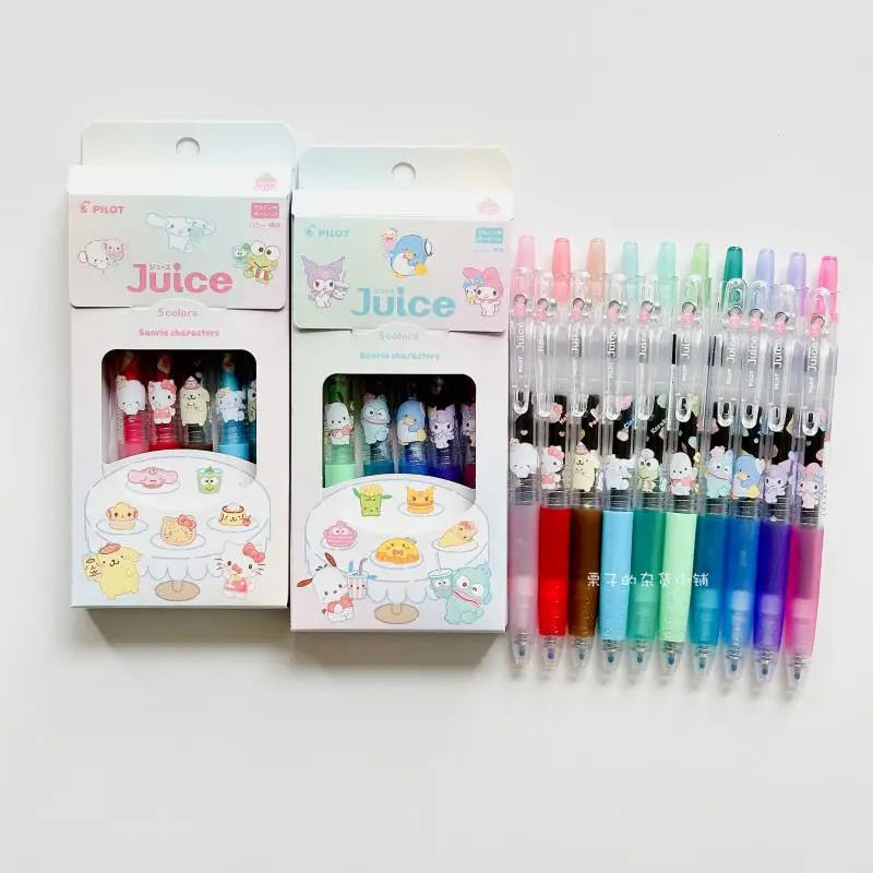 Japan Pilor Juice Sanrio Neutral Pen Juice Pen Set 0.5mm Melody Kuromi Cinnamoroll Tuxedosam Cogimyun Hangyodon Anime Figures