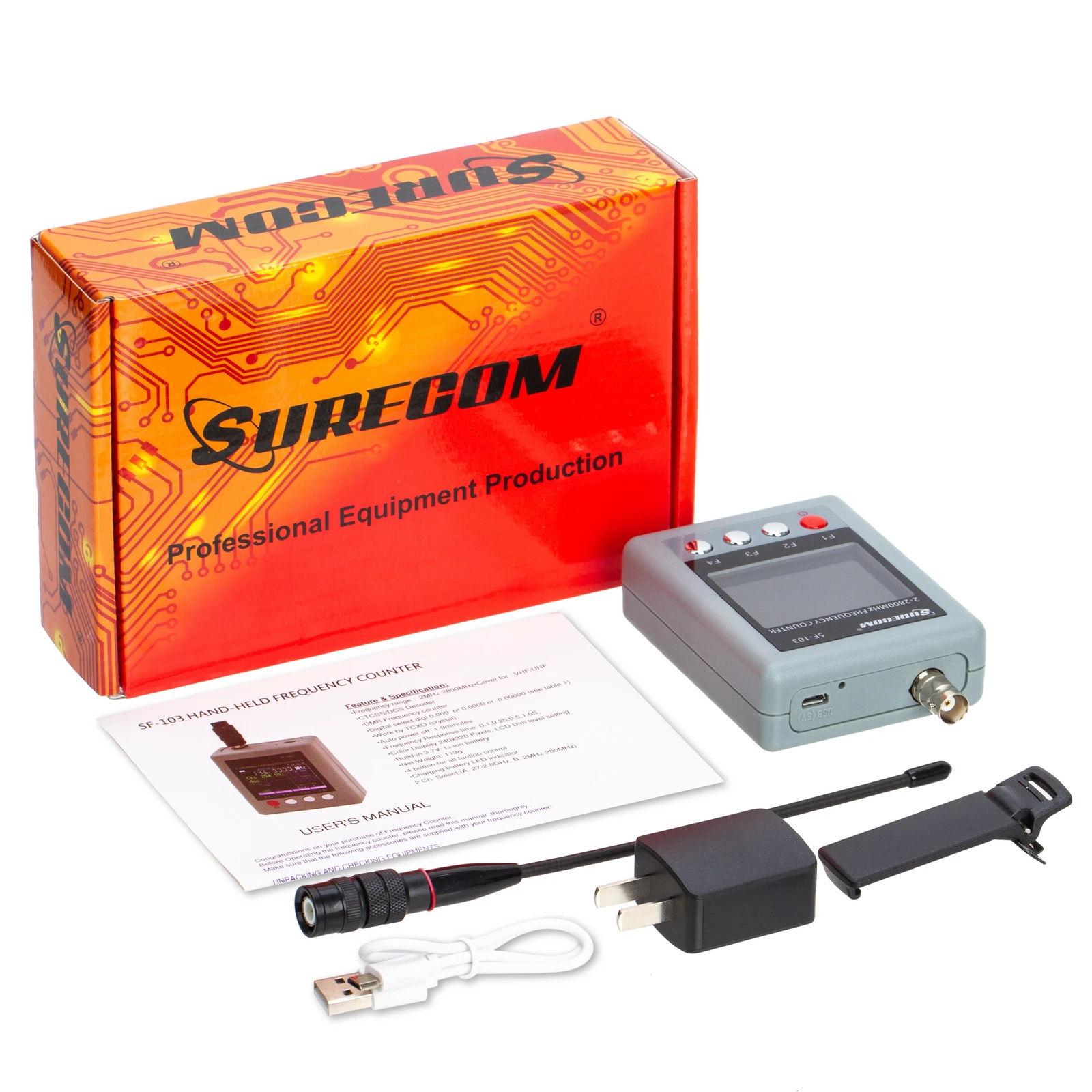 SURECOM SF-103 Портативный счетчик частоты Измеритель частоты рации 2Gen 2 МГц ~ 2,8 ГГц SF103 для DMR и аналогового двустороннего радио
